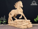 Tượng Ngựa Phong Thủy (Nhất Mã Phi Thiên) Gỗ Ngọc Am Cao 42 Ngang 43 Sâu 19 (cm)