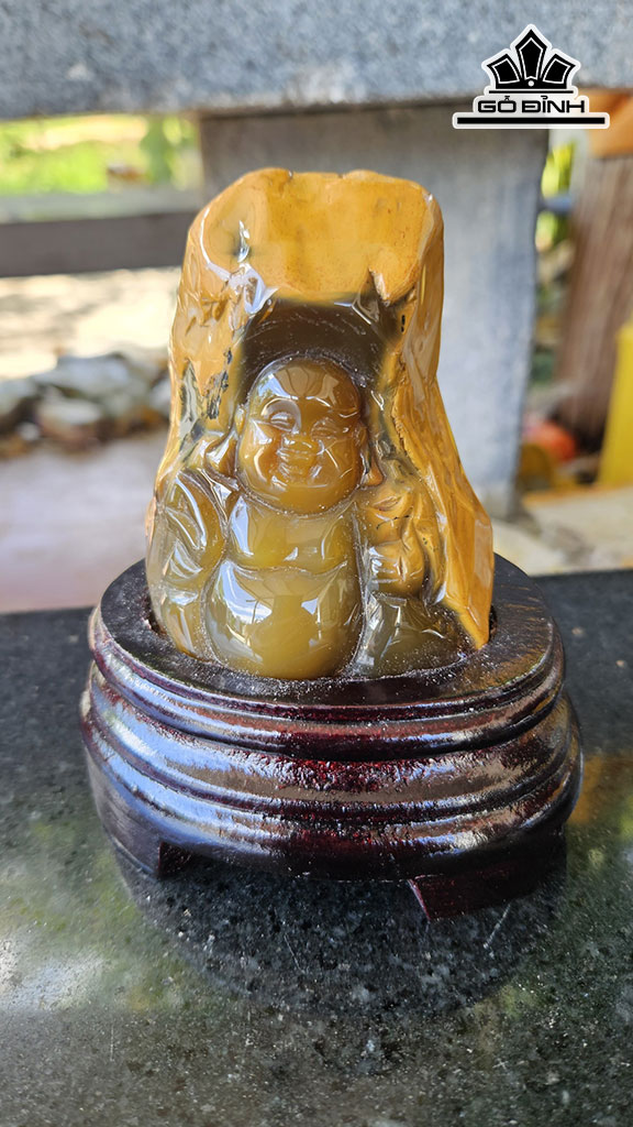 Tượng Di Lặc Đá Mã Não Cao 14 Ngang 7 (cm) 900gram