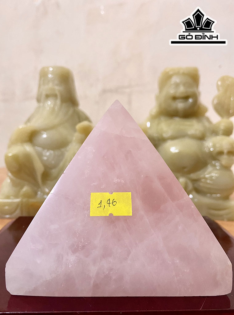 Kim Tự Tháp Đá Thạch Anh Hồng Cao 8 Ngang 11 (cm) 1,46kg