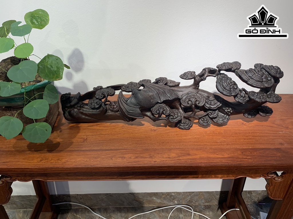 Cành Linh Chi Như Ý Gỗ Trắc Cao 20 Ngang 68 Sâu 17 (cm)