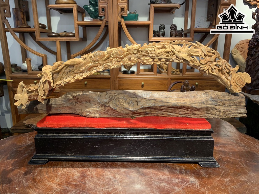 Cầu Như Ý Gỗ Hoàng Đàn Cao 22 Ngang 68 Sâu 21 (cm)