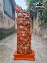 Tượng Phật Di Lặc Vác Cành Đào Gỗ Ngọc Am Cao 97 Ngang 31 Sâu 16 (cm)