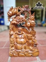 Tượng Phật Di Lặc Vác Cành Đào Gỗ Xá Xị Cao 56 Ngang 33 Sâu 13 (cm)