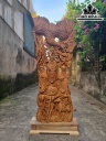 Tượng Phúc Lộc Thọ (Tam Đa) Gỗ Ngọc Am Cao 120 Ngang 51 Sâu 14 (cm)