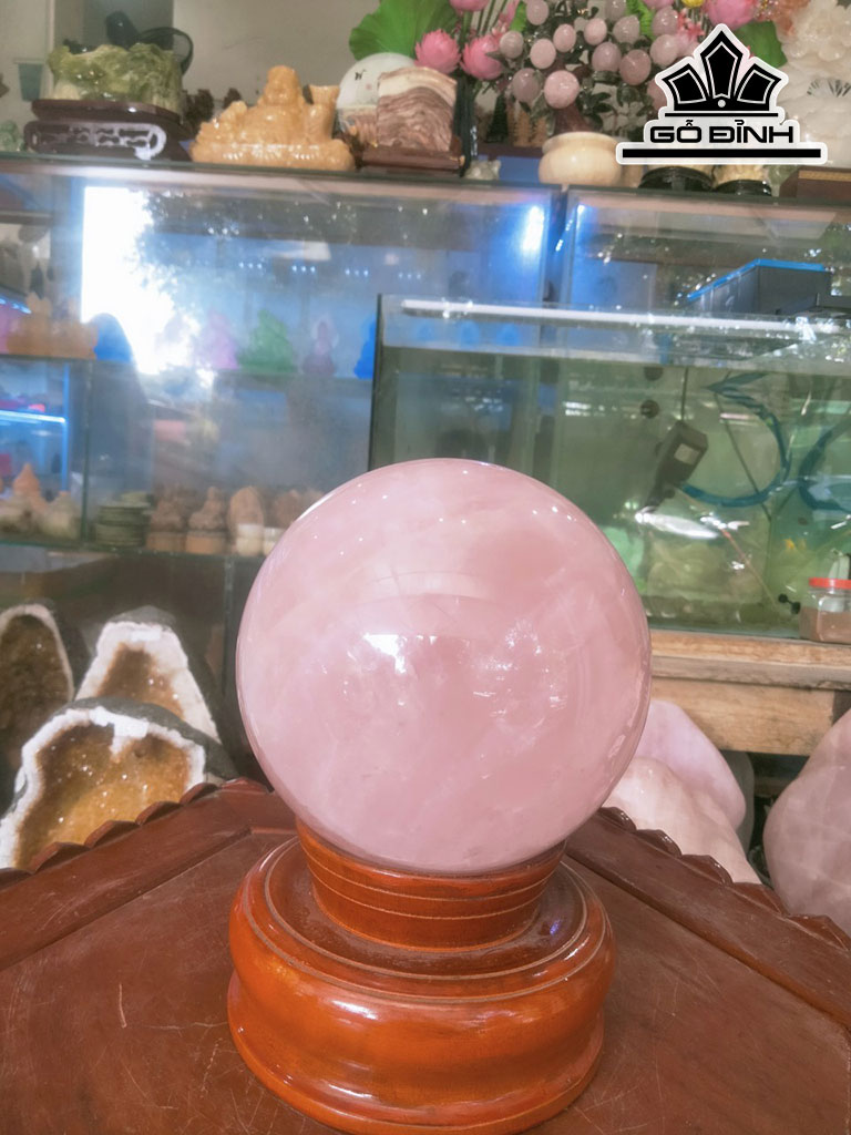 Bi Cầu Đá Thạch Anh Hồng 2,41kg