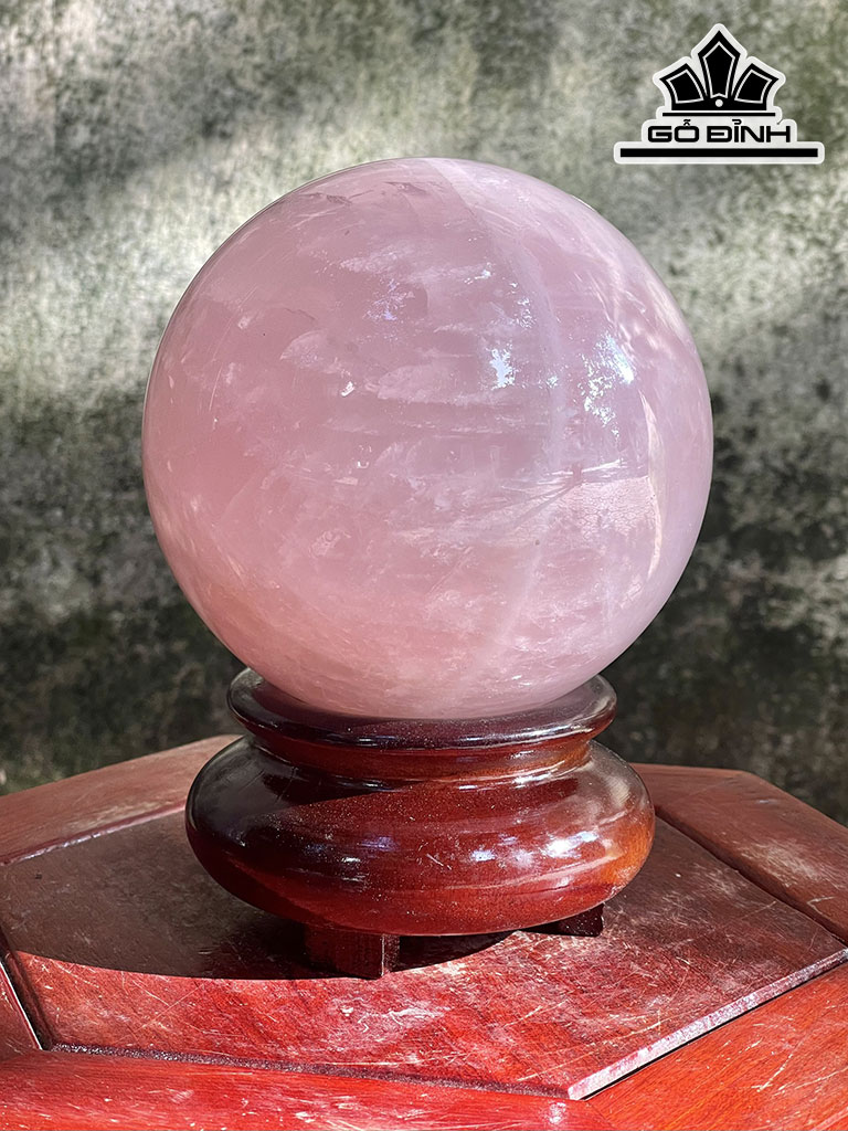 Bi Cầu Đá Thạch Anh Hồng Đường Kính Hạt 12 (cm) 12cts 2,41kg