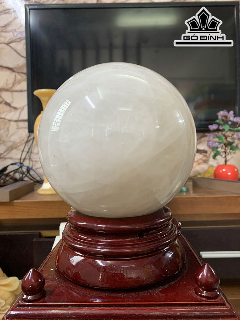 Bi Cầu Đá Thạch Anh Trắng Đường Kính Hạt 14 (cm) 14cts 6,87kg