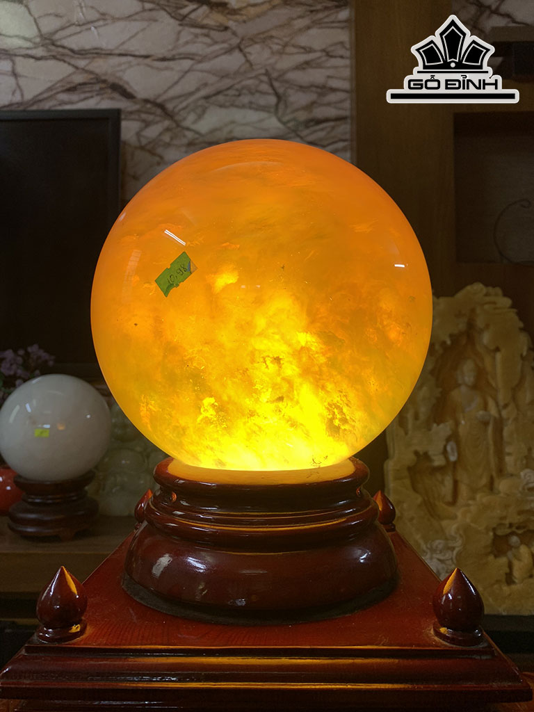 Bi Cầu Thủy Tinh Vàng Đường Kính Hạt 16 (cm) 16cts 10,98kg