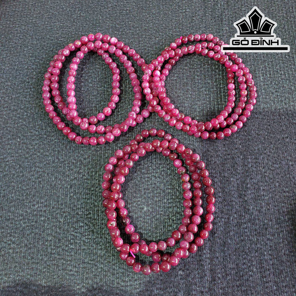 Chuỗi Vòng Tay Đá Ruby Đường Kính Hạt 5,4 (mm) 5,4cts