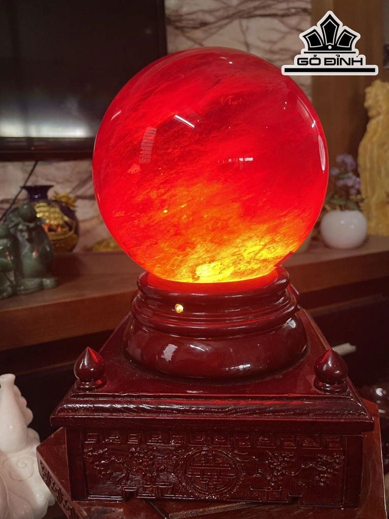 Bi Cầu Thủy Tinh Đỏ Đường Kính Hạt 15 (cm)  5,47kg
