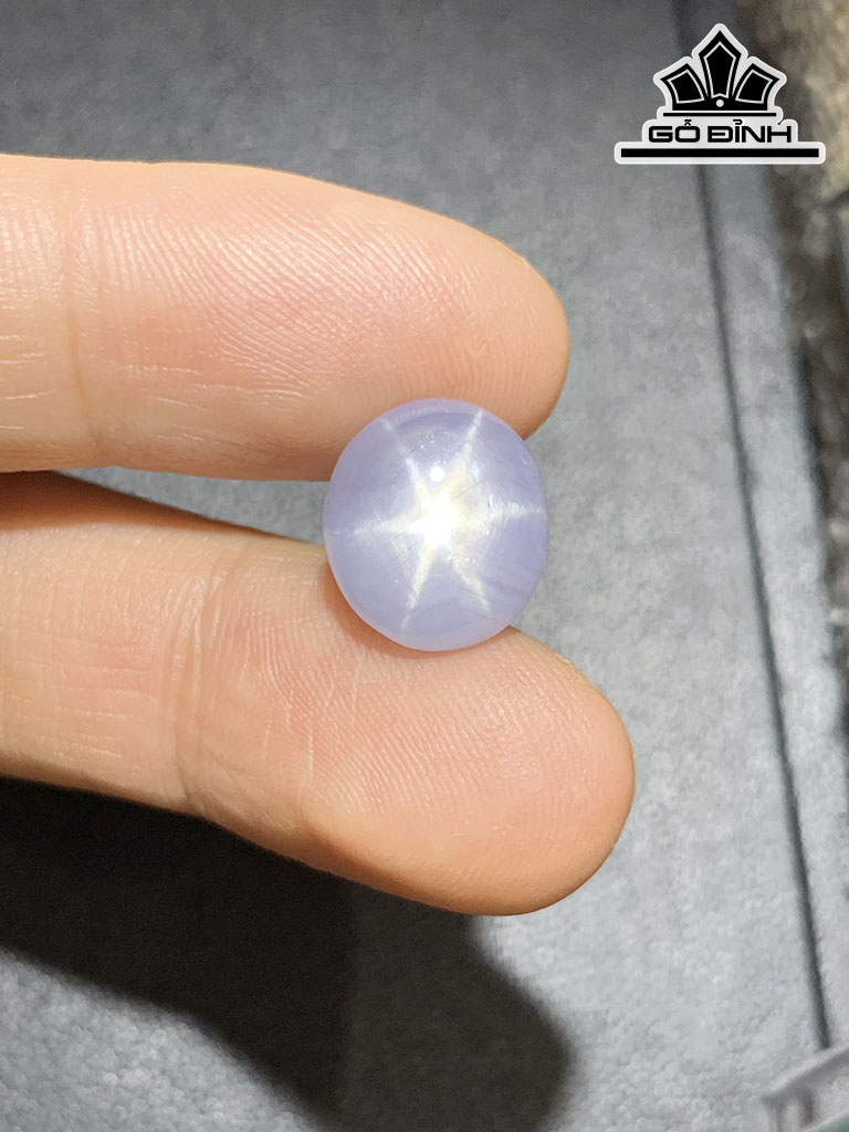 Viên Đá Sapphire Sao Trắng Cao 11,5 Ngang 10,2 Sâu 6,9 (mm) 8,28cts