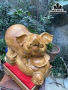 Tượng Heo Gỗ Ngọc Am Cao 20 Ngang 40 Sâu 31 (cm)