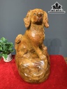 Tượng Chó Gỗ Hương Cao 55 Ngang 29 Sâu 32 (cm)