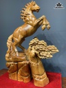 Tượng Ngựa Phong Thủy (Nhất Mã Phi Thiên) Gỗ Ngọc Am Cao 85 Ngang 58 Sâu 26 (cm)