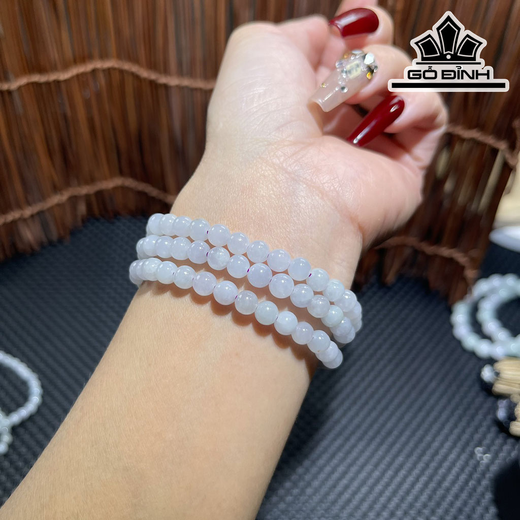 Chuỗi Đá Cẩm Thạch Phớt Tím Đường Kính Hạt 5,6 (mm) 5,6cts