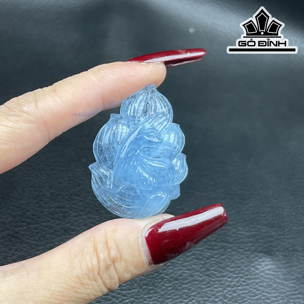 Mặt Dây Chuyền Hồ Ly Đá Aquamarine