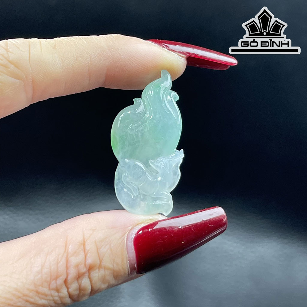 Mặt Dây Chuyền Hồ Ly Đá Cẩm Thạch Cao 3,7 (cm)
