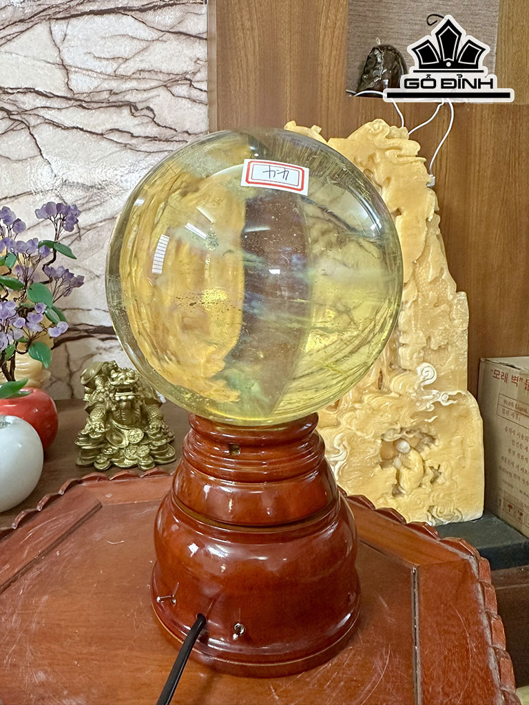 Bi Cầu Thủy Tinh Vàng Đường Kính Hạt 16 (cm) 4,4kg