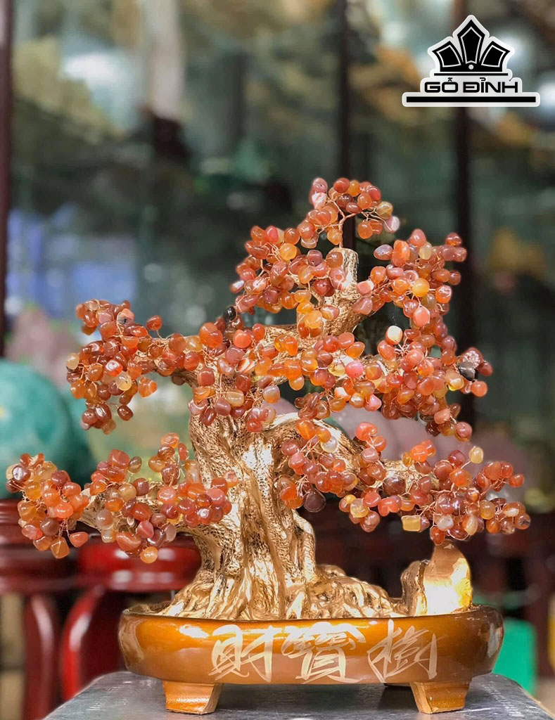 Cây Tài Lộc Phát Tài Đá Thạch Anh Cao 38 (cm)