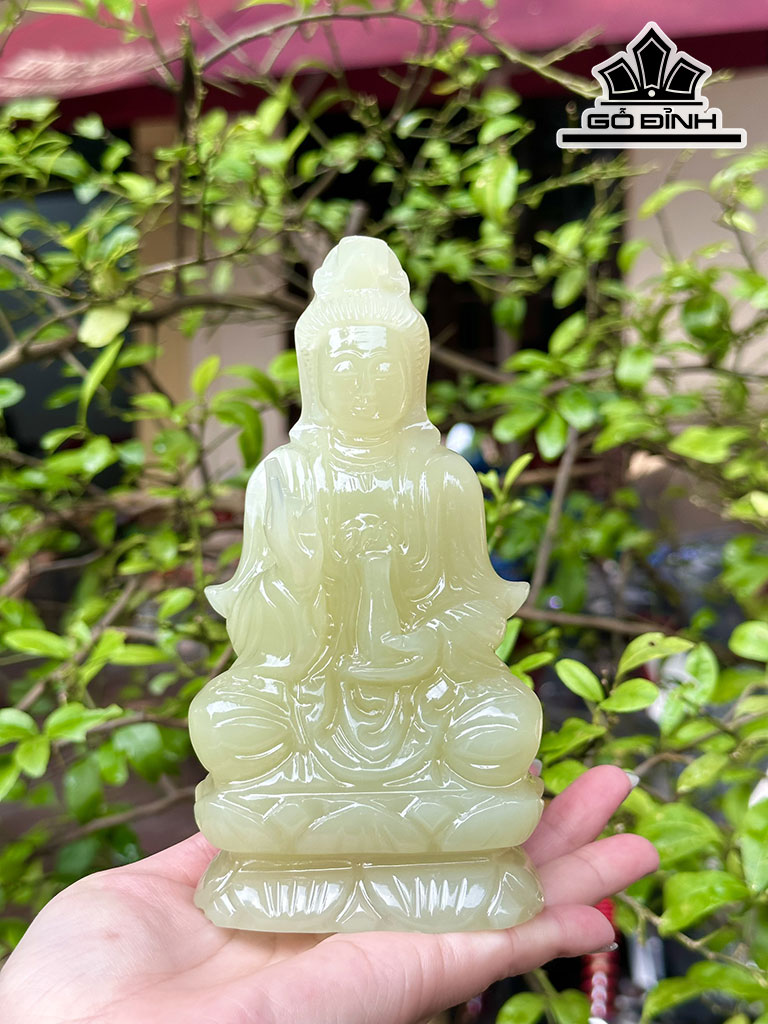 Tượng Mẹ Quan Âm Đá Pakistan Cao 15 (cm)