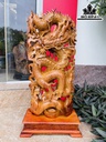Tượng Nhất Long Gỗ Hương Cao 66 Ngang 32 Sâu 12 (cm)