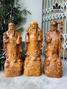 Tượng Phúc Lộc Thọ (Tam Đa) Gỗ Hương Cao 80 Ngang 27 Sâu 25 (cm)