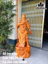 Tượng Quan Công Chống Đao Gỗ Hương Cao 180 Ngang 70 Sâu 50 (cm)