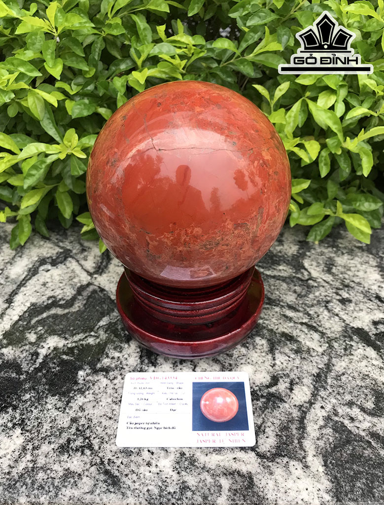 Bi Cầu Đá Jasper Đường Kính Hạt 12,6 (cm) 3,26kg