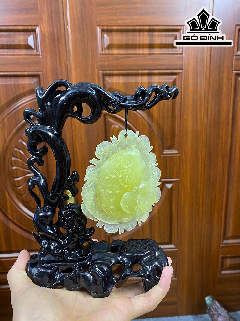 Tác Phẩm Niên Niên Hữu Dư Đá Serpentine Cao 22 (cm)