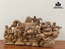 Tượng Phật Di Lặc Tam Phúc Gỗ Ngọc Am Cao 35 Ngang 72 Sâu 20 (cm)