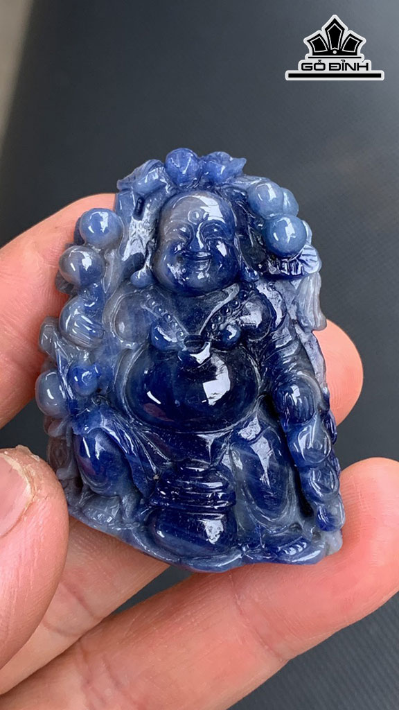 Mặt Dây Chuyền Di Lặc Đá Sapphire Cao 52 Ngang 36 (mm) 167cts
