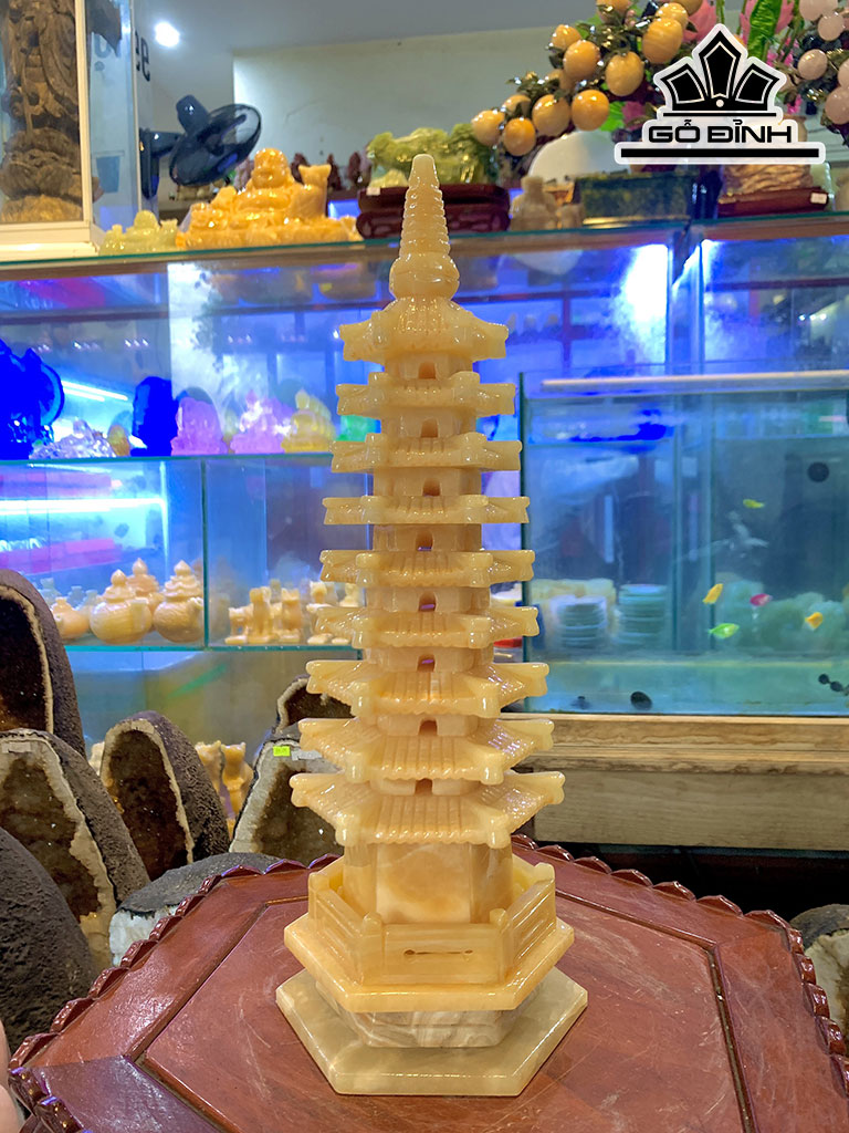 Tháp Văn Xương Đá Ngọc Hoàng Long Cao 38 (cm)