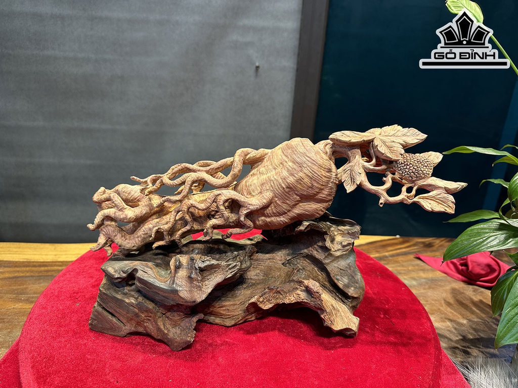 Sâm Trang Trí Gỗ Sưa Cao 10 Ngang 40 Sâu 7 (cm)