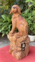 Tượng Chó Gỗ Ngọc Am Cao 42 Ngang 20 Sâu 16 (cm)