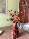 Bình Sen Tam Ngư Gỗ Hương Cao 117 Ngang 38 Sâu 30 (cm)
