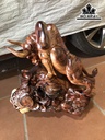 Tượng Bò Tót Gỗ Cẩm Cao 50 Ngang 47 Sâu 30 (cm)