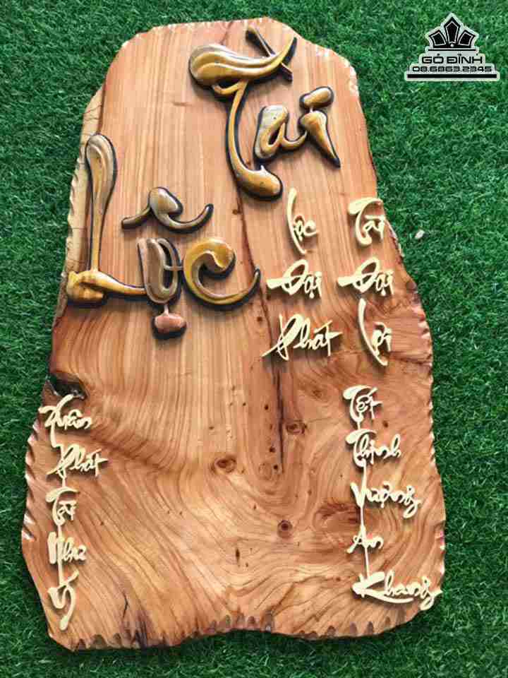 Đốc Lịch Tài Lộc Gỗ Gõ Đỏ ( Cate )  Rộng 40 Dài 65 Dày 2 (cm)