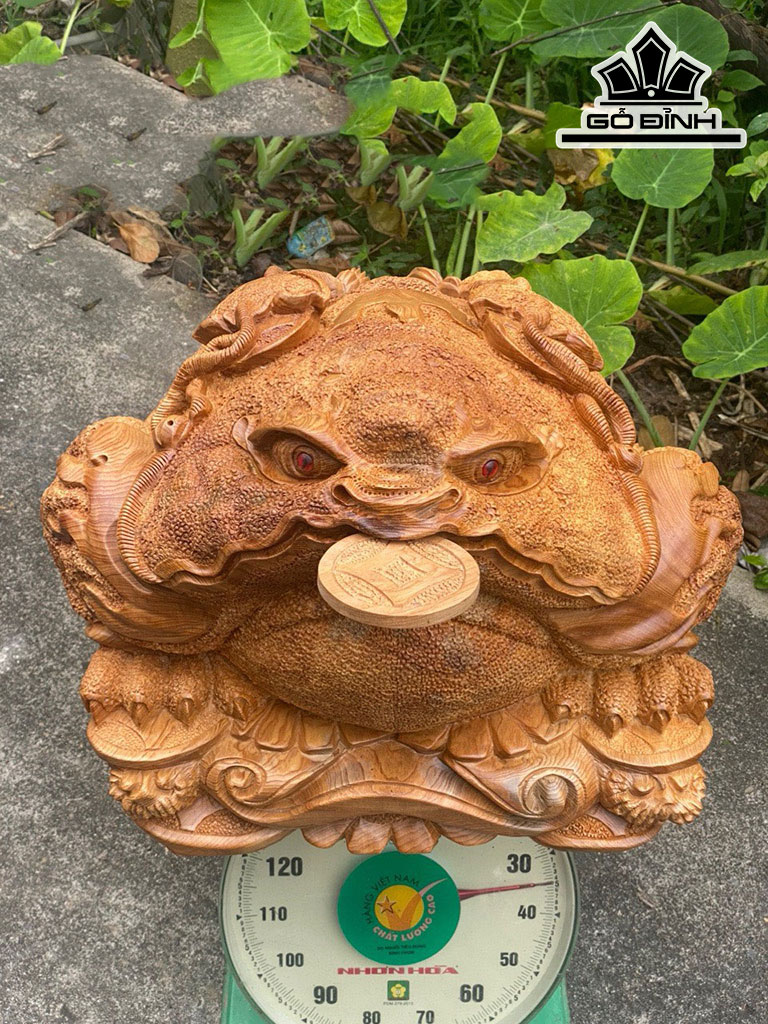 Tượng Thiềm Thừ Gỗ Ngọc Am Cao 36 Ngang 55 Sâu 51 (cm)