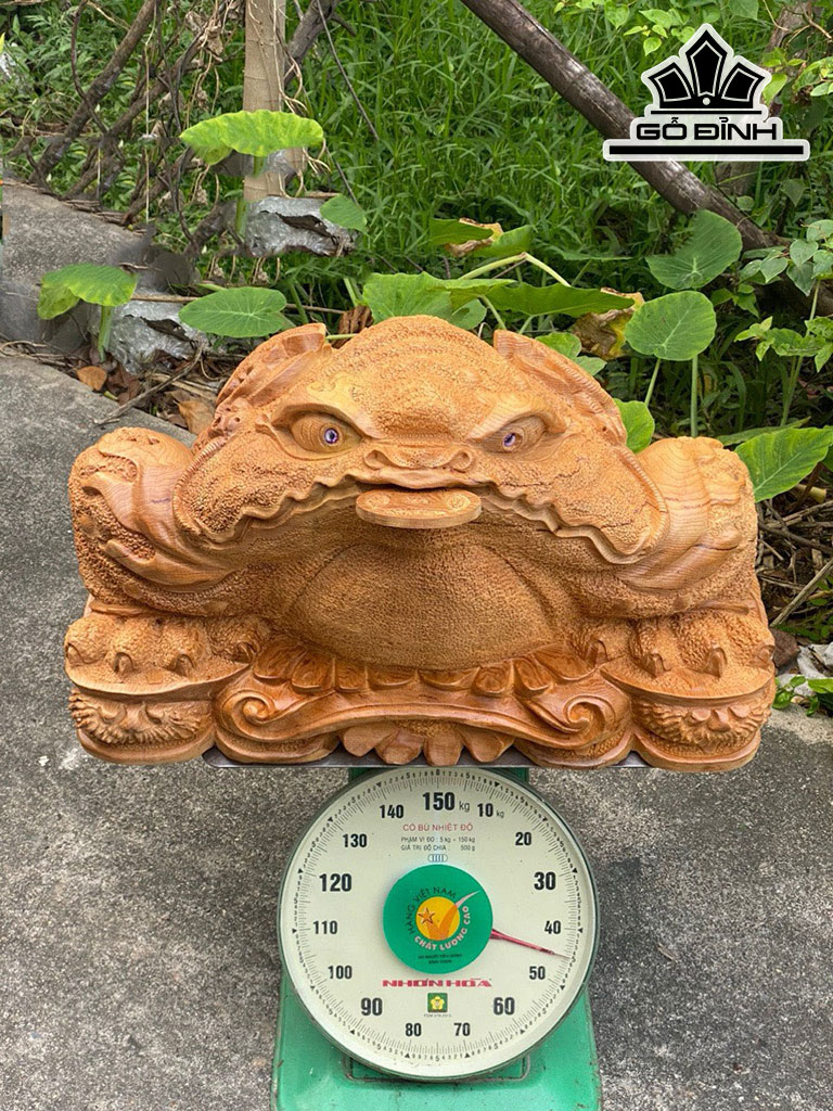 Tượng Thiềm Thừ Gỗ Ngọc Am Cao 36 Ngang 65 Sâu 50 (cm)