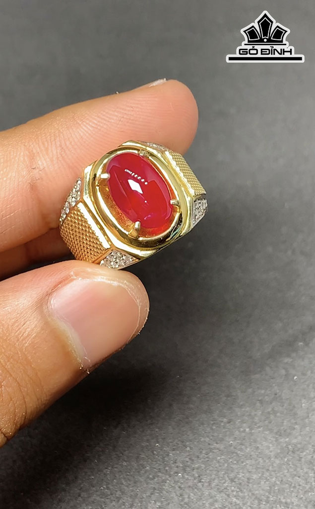 Nhẫn Nam Đá Ruby 4,1cts