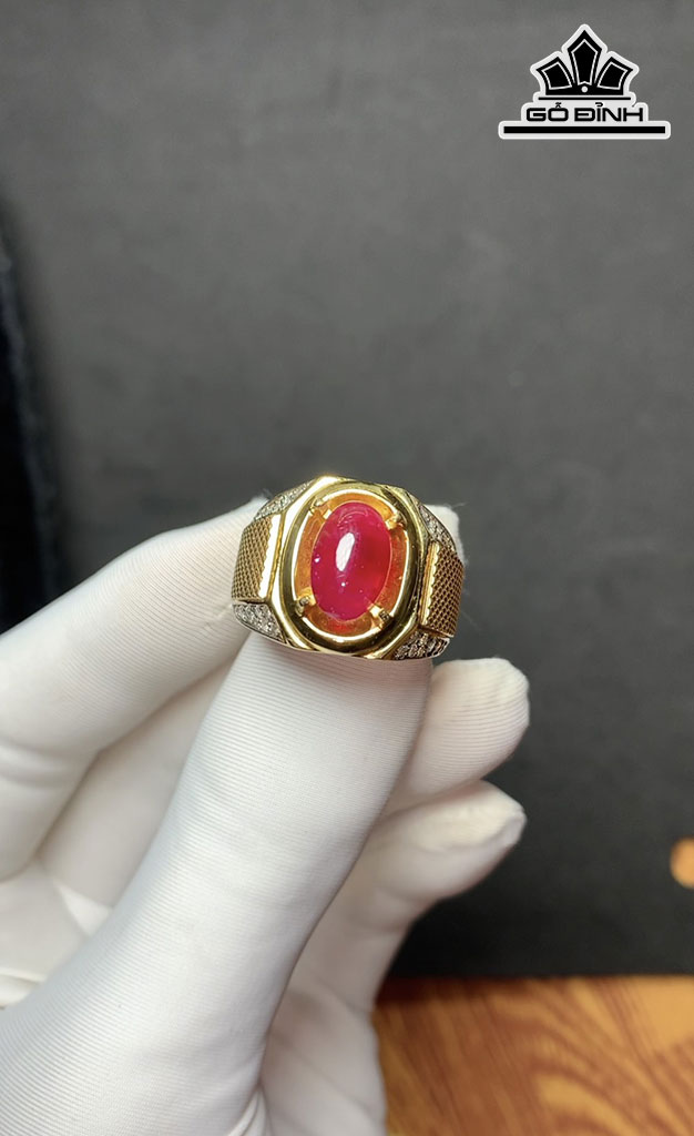 Nhẫn Nam Đá Ruby Lục Yên 3,5cts