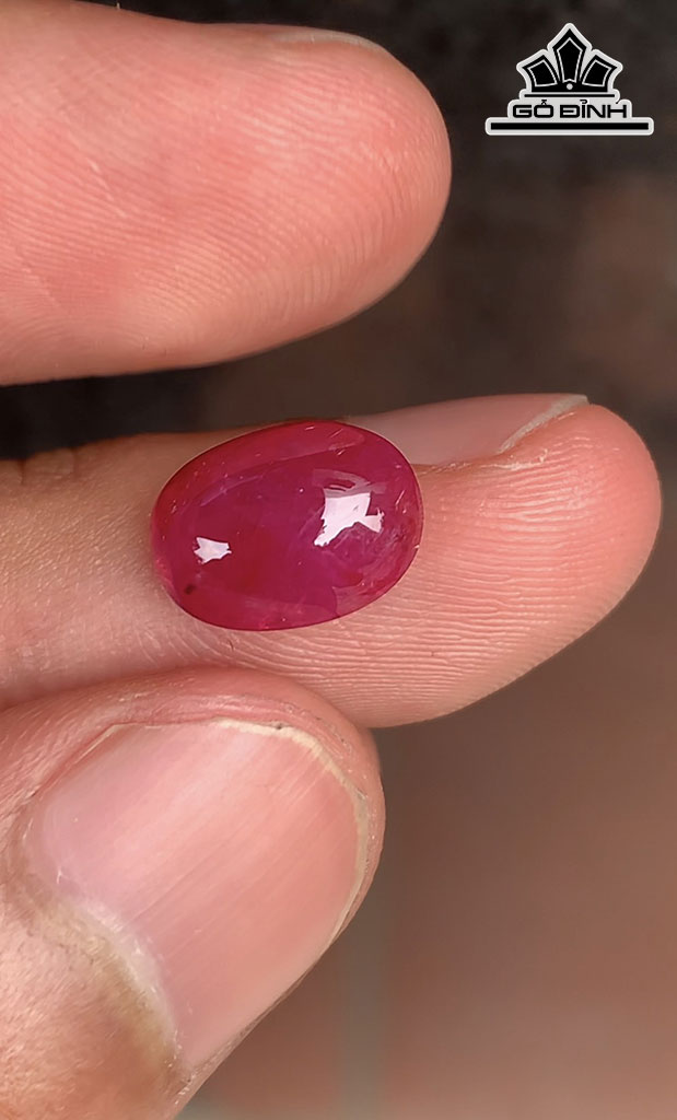 Viên Đá Ruby Cháo Lửa Lục Yên  4,4cts