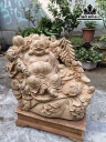 Tượng Phật Di Lặc Tam Phúc Gỗ Ngọc Am Cao 50 Ngang 50 Sâu 28 (cm)