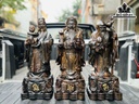 Tượng Phúc Lộc Thọ (Tam Đa) Gỗ Mun Hoa Cao 60 Ngang 22 Sâu 15 (cm)