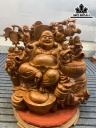 Tượng Phật Di Lặc Ngũ Phúc Gỗ Hương Cao 66 Ngang 68 Sâu 40 (cm)
