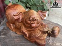 Tượng Heo Gỗ Hương Cao 17 Ngang 37 Sâu 16 (cm)