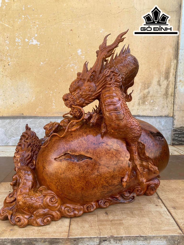 Trứng Rồng Gỗ Nu Hương Cao 57 Ngang 57 Sâu 40 (cm)