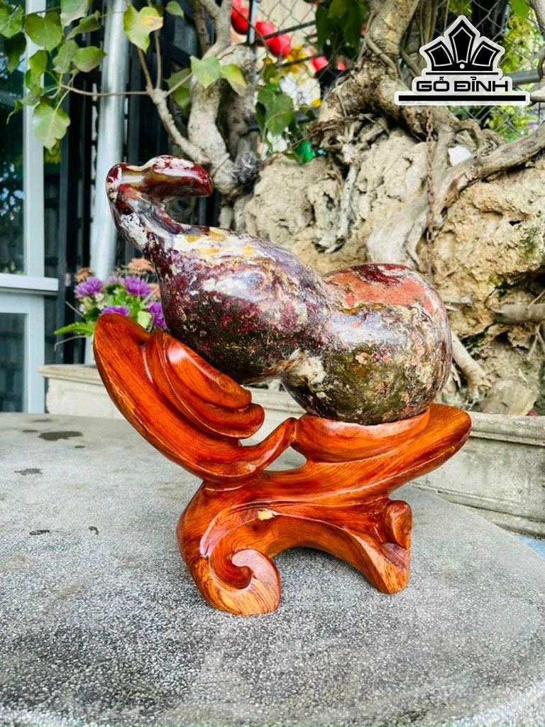 Tác Phẩm Quả Bầu Hồ Lô Tài Lộc Đá Canxedon Cao 30 Ngang 32 (cm) 7kg