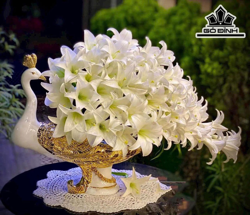 Bình Hoa Hình Con Công Gốm Tàu