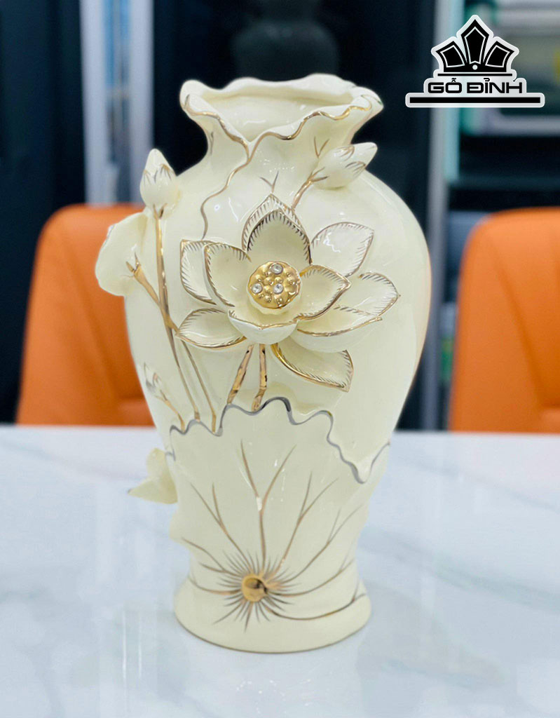 Bình Hoa Hình Sen Gốm Tàu